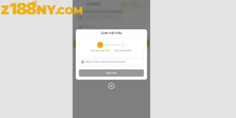 Tính năng quên mật khẩu được tích hợp sẵn trên trang chủ